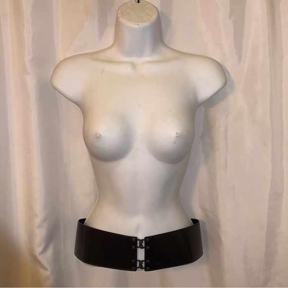 SAINT LAURENT One Size black soft Crinkle Patent Leather corset BELT main image 6